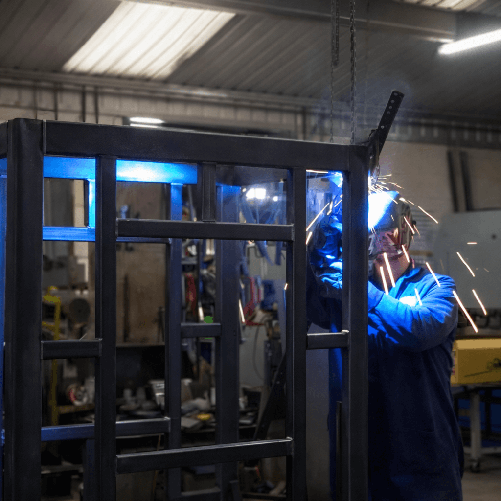 Steel pallet fabrication carried out at J Johnstone Engineering workshop in Silloth Cumbria