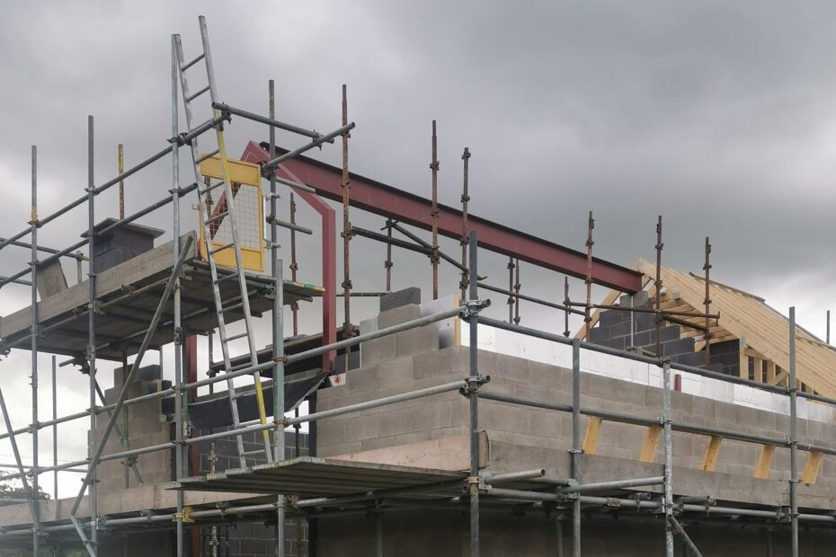 Structural steel A-frame installed for new build home near Bothel Cumbria